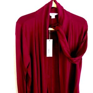 Burgundy open cardigan